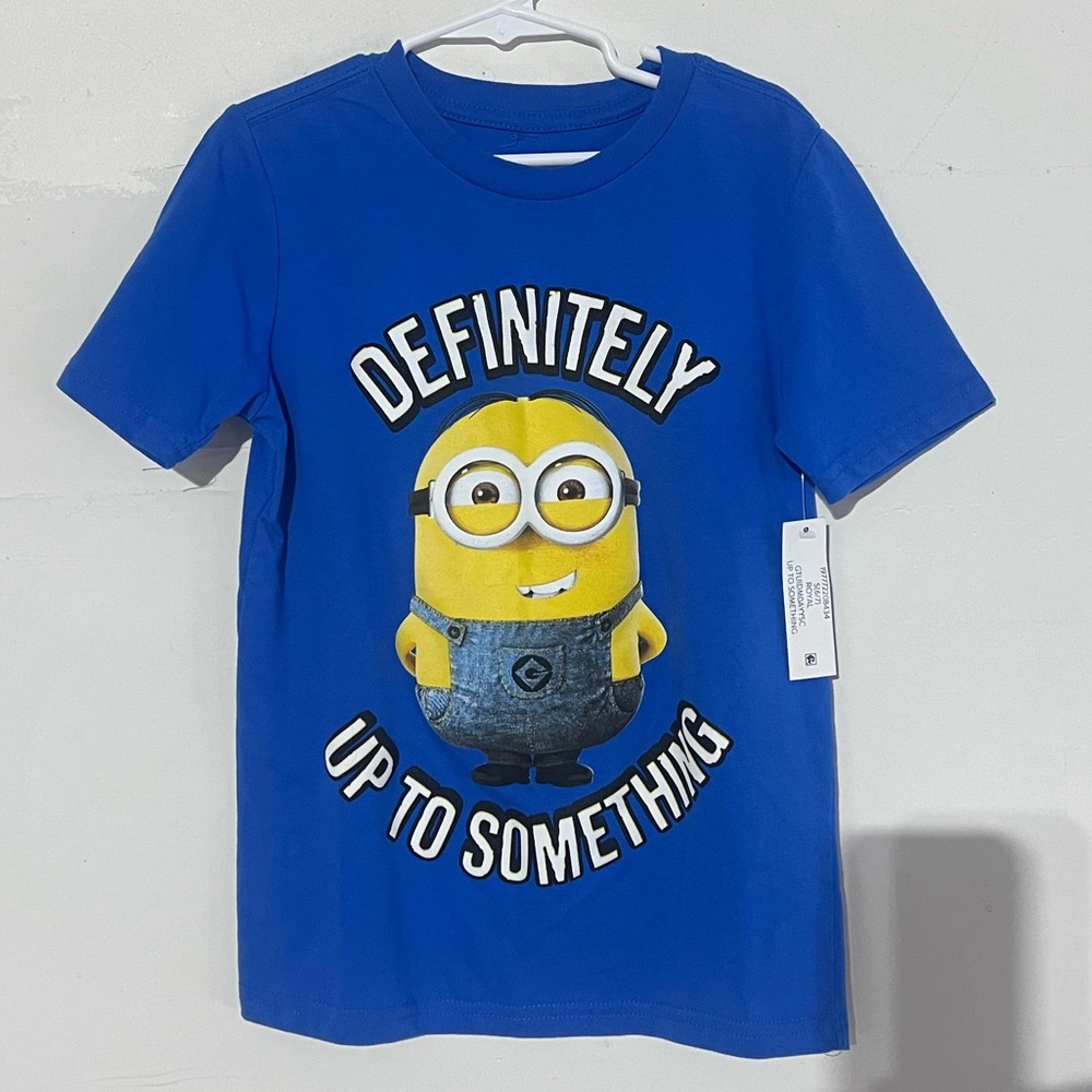 Minions “Up To Something” Kids T-Shirt, Royal Blue